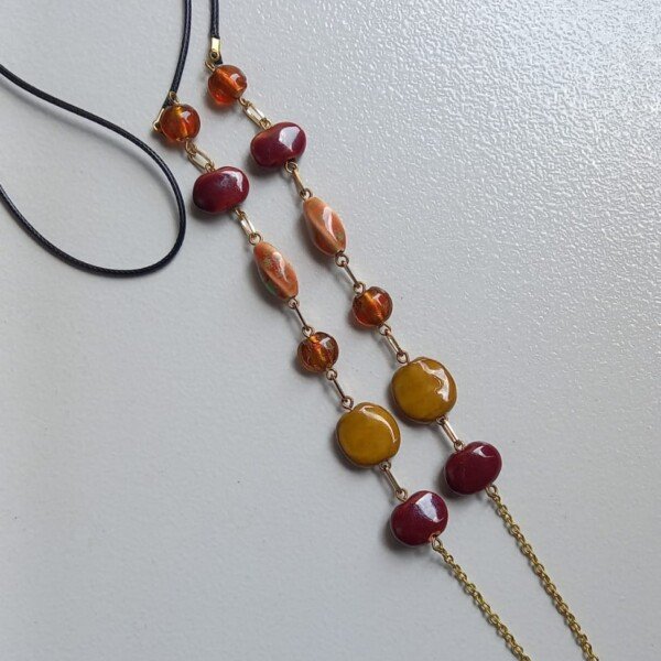 Autumn Cascade Beaded Necklace