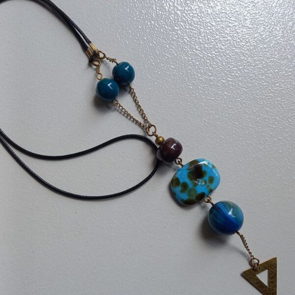 Azure Mosaic Triangle Beads