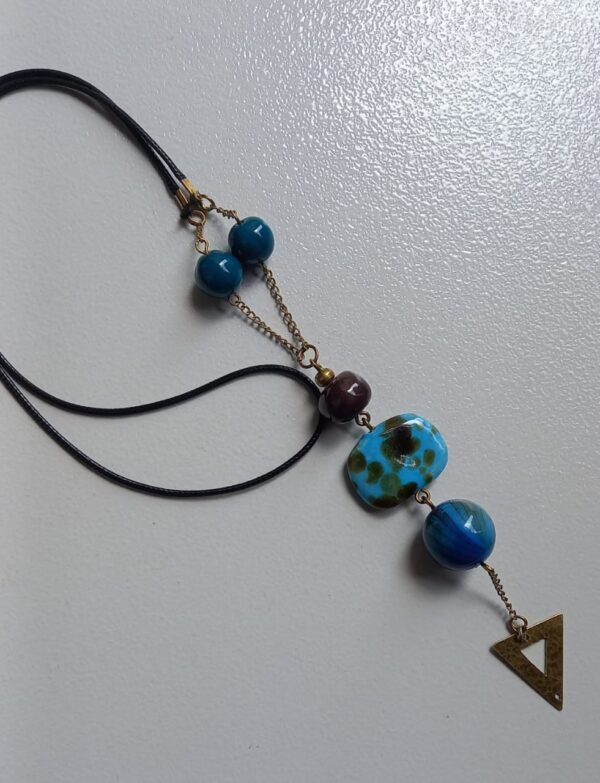 Azure Mosaic Triangle Beads