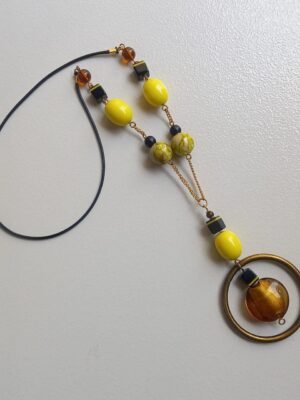 Golden Amber Halo Necklace