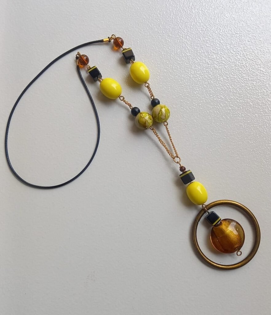Golden Amber Halo Necklace