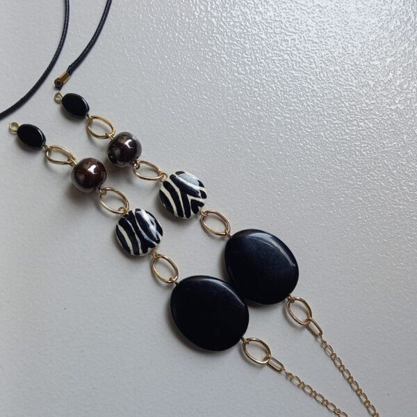 Zebra Noir Chain Necklace
