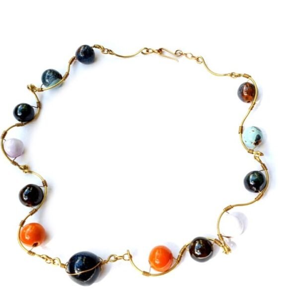 Earth & Ocean Handcrafted Beaded Wire Necklace