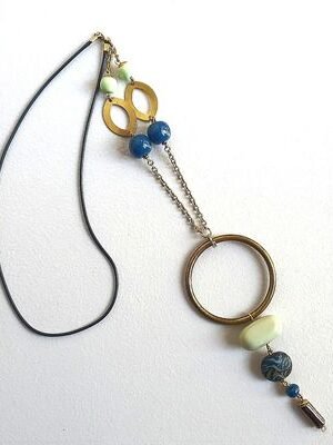 Modern Earth-Tone Beaded Pendant Necklace