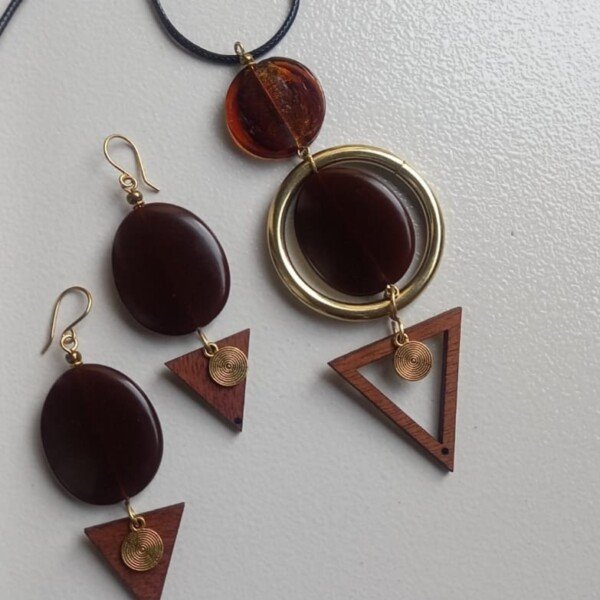 Amber Geometry Jewelry Set