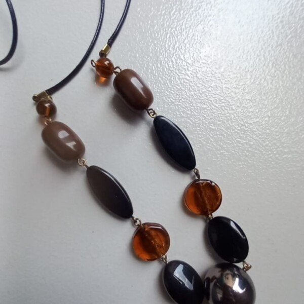 Amber Noir Beaded Necklace