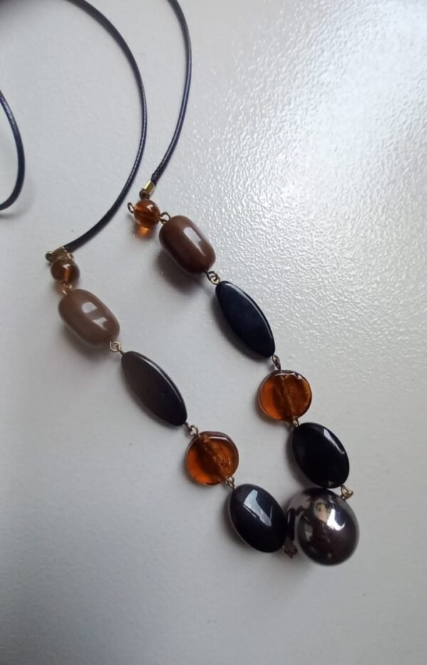 Amber Noir Beaded Necklace